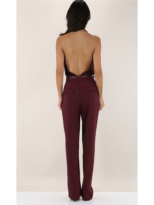 Jumpsuit in crêpe and tulle embroidered with sequins ELISABETTA FRANCHI | TU02447E2.CG3